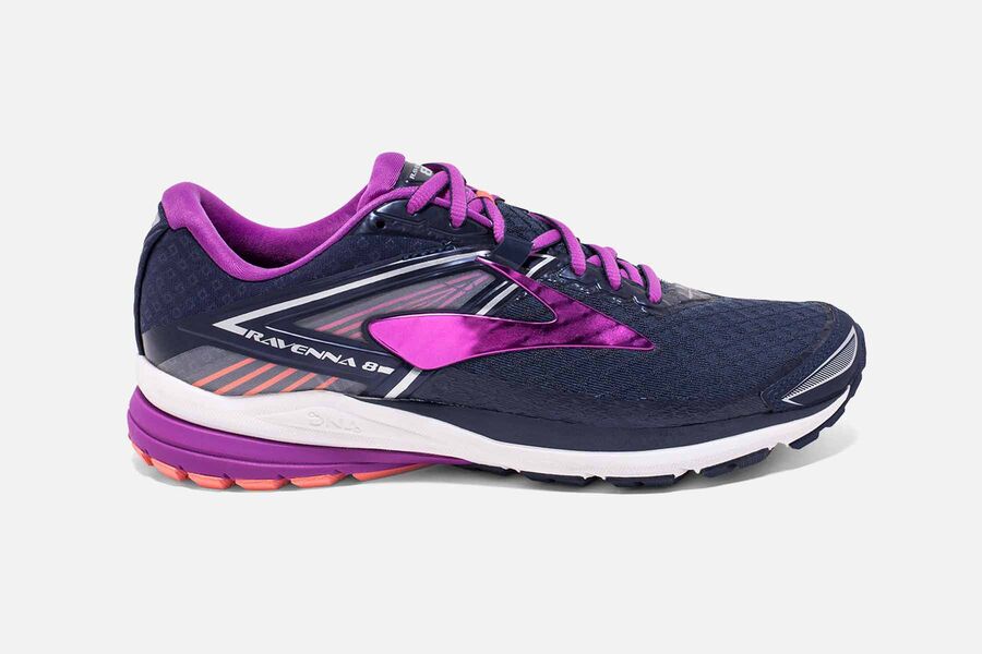 Brooks Women's Ravenna 8 Road Running Shoes Navy/Purple PRUX-10239